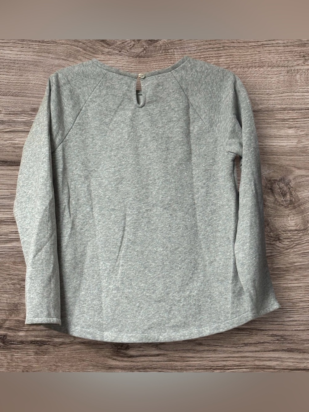 NWOT Lands’ End Gray Heather Crew New Sweatshirt With Sequin Snowflake SZ XL - Picture 2 of 8